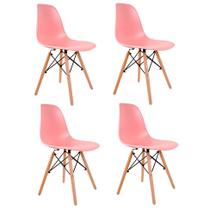 Conjunto com 4 Cadeiras Charles Eames Rosa