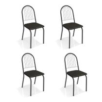 Conjunto com 4 Cadeiras de Cozinha Noruega Preto Conjunto com 4 Cadeiras de Cozinha Noruega Preto