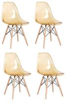 Conjunto com 4 Cadeiras de jantar Eames Chair em Acrílico na cor Ambar - BERING