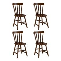 Conjunto Com 4 Cadeiras De Jantar Madeira Maciça Multimóveis Cr50087 Castanho Castanho Conjunto Com 4 Cadeiras De Jantar Madeira Maciça Multimóveis Cr50087 Castanho Castanho