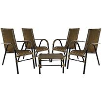 Conjunto Com 4 Cadeiras E Mesa De Centro Bela Pequi