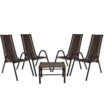 Conjunto Com 4 Cadeiras E Mesa De Centro Canadá Cor Argila Conjunto Com 4 Cadeiras E Mesa De Centro Canadá Cor Argila