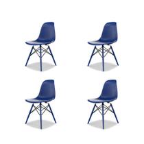 Conjunto com 4 Cadeiras Eames DSW Azul - Emporio Tiffany