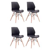Conjunto com 4 Cadeiras Eames Eiffel Rubi Preto