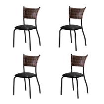 Conjunto com 4 Cadeiras Espanha IV Preto 89 cm
