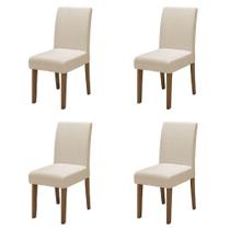 Conjunto Com 4 Cadeiras Estofada Sala De Jantar Trieste Siena Cedro / Areia Dobuê Cedro Conjunto Com 4 Cadeiras Estofada Sala De Jantar Trieste Siena Cedro / Areia Dobuê Cedro
