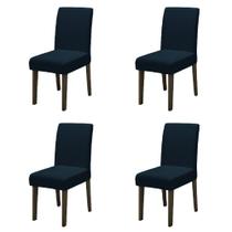 Conjunto Com 4 Cadeiras Estofada Sala de Jantar Trieste Siena Cedro / Chumbo Dobuê