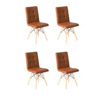 Conjunto com 4 Cadeiras Fitz Eiffel Marrom Whisky Conjunto com 4 Cadeiras Fitz Eiffel Marrom Whisky