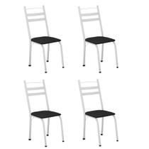 Conjunto Com 4 Cadeiras Leia Artefamol Branco / Preto Conjunto Com 4 Cadeiras Leia Artefamol Branco / Preto