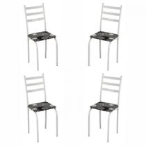 Conjunto com 4 Cadeiras Maraba Liso Branco Assento Paraopeba Teixeira Conjunto com 4 Cadeiras Maraba Liso Branco Assento Paraopeba Teixeira