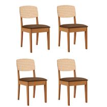 Conjunto com 4 Cadeiras MDF Copper Premium para Sala de Jantar Moderna Mobília