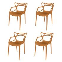 Conjunto com 4 Cadeiras para Sala de Estar Berrini Terracota