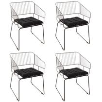 Conjunto com 4 Cadeiras para Sala de Estar Texas Marrom/Aço Corten/Preto Conjunto com 4 Cadeiras para Sala de Estar Texas Marrom/Aço Corten/Preto