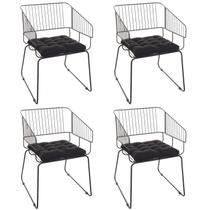Conjunto com 4 Cadeiras para Sala de Estar Texas Verde/Preto - Metaltru