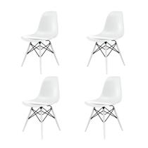 Conjunto com 4 Cadeiras para Sala de Jantar Eames Pp Dsw Inj