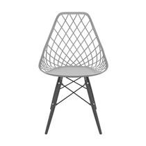 Conjunto com 4 Cadeiras para Sala de Jantar Kayla Dsw Inj Cinza/Brasão