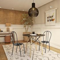 Conjunto com 4 Cadeiras Trevelin Floral e Preto Conjunto com 4 Cadeiras Trevelin Floral e Preto