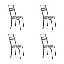 Conjunto Com 4 Cadeiras Tubular Itália Artefamol Dark