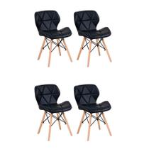 Conjunto com 4 Cadeiras Tulipa Eiffel Preto