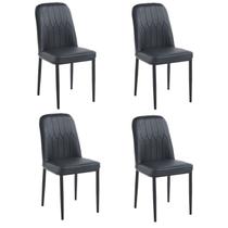 Conjunto com 4 Cadeiras V1006 90x44x53 cm Preto