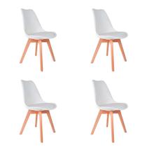 Conjunto com 4 Cadeiras Wood Mendoza Branco - Mobly