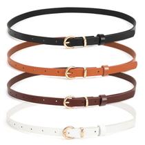 Conjunto com 4 Cintos Finos Femininos de Couro WHIPPY