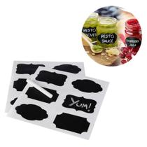 Conjunto com 4 Kits Com16 Adesivos Etiqueta Potes Temperos Grãos Orgnizador Com Caneta Validade Prana