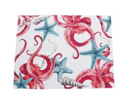 Conjunto Com 4 Lugares Americanos Estampa Fundo Do Mar