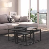 Conjunto com 4 mesas Laterais Estilo Industrial Complementos Artesano Conjunto com 4 mesas Laterais Estilo Industrial Complementos Artesano