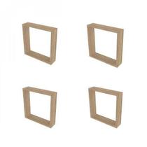 Conjunto com 4 Nichos Vidame Kitcubos Bege/Carvalho Mel