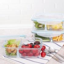 Conjunto Com 4 Potes 1040ml Divisória Hermético Marmita Conjunto Com 4 Potes 1040ml Divisória Hermético Marmita