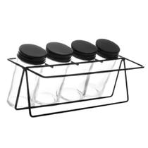 Conjunto com 4 Potes de Vidro - Lyor Conjunto com 4 Potes de Vidro - Lyor