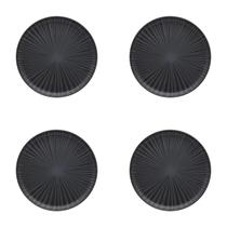 Conjunto Com 4 Pratos De Sobremesa 20Cm Flat Ônix Preto Oxford