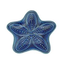 Conjunto com 4 pratos em cerâmica Estrela Ocean 21cm azul
