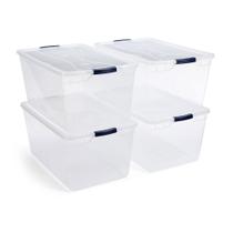 Conjunto com 4 Recipientes de Armazenamento Plástico Rubbermaid Cleverstore 95L Conjunto com 4 Recipientes de Armazenamento Plástico Rubbermaid Cleverstore 95L