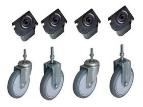 Conjunto Com 4 Rodízios 5'' Com 4 Sapatas Para Caixa 370L