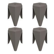 Conjunto com 4 Unidades Banco Bee Cinza/Mushroom Conjunto com 4 Unidades Banco Bee Cinza/Mushroom