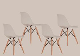 Conjunto Com 4 Unidades Cadeira Eames Para Salao Recepcao Manicure Sala Pes Palito Eiffe - Estilo e Funcionalidade para Seu Espaço AJLstore