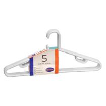 Conjunto Com 5 Cabides Com Cava Adulto Resistente Branco
