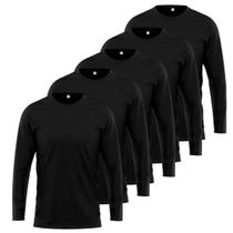 Conjunto Com 5 Camisetas Manga Longa Masculina Pretas Conjunto Com 5 Camisetas Manga Longa Masculina Pretas