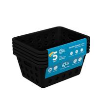 Conjunto com 5 cestas pretas de 1,5L Coza
