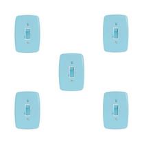 Conjunto com 5 Interruptor de 1 Tecla Simples com Placa 4x2 Azul Pluzie