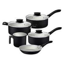 Conjunto com 5 Panelas Antiaderente Linz Tramontina Preta