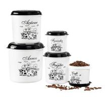 Conjunto Com 5 Peças De Porta Mantimento Plástico -Injetemp