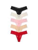 Conjunto com 5 Tangas Victoria's Secret Lace - Tamanho G