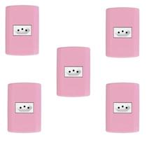 Conjunto com 5 Tomadas 2p+t 10a 250v, Modular, com Placa 4x2 e Suporte Conjunto com 5 Tomadas 2p+t 10a 250v, Modular, com Placa 4x2 e Suporte