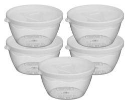 Conjunto Com 50 Potes Redondos Herméticos 130 ml Branco