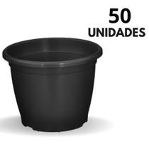 Conjunto Com 50 Vasos Para Plantas 5,5L Preto Reciclado