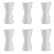 Conjunto com 6 Bancos Dub Branco Conjunto com 6 Bancos Dub Branco