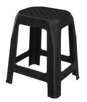 Conjunto Com 6 Banquetas Adulta Plástico Resistente Preta
